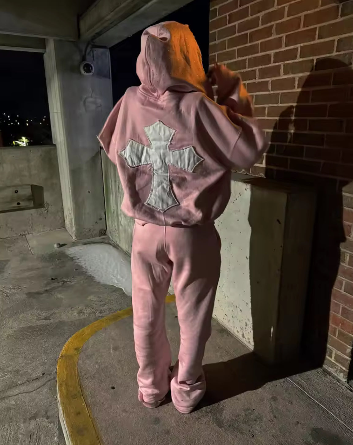Hoodie „ATS” Black/Pink