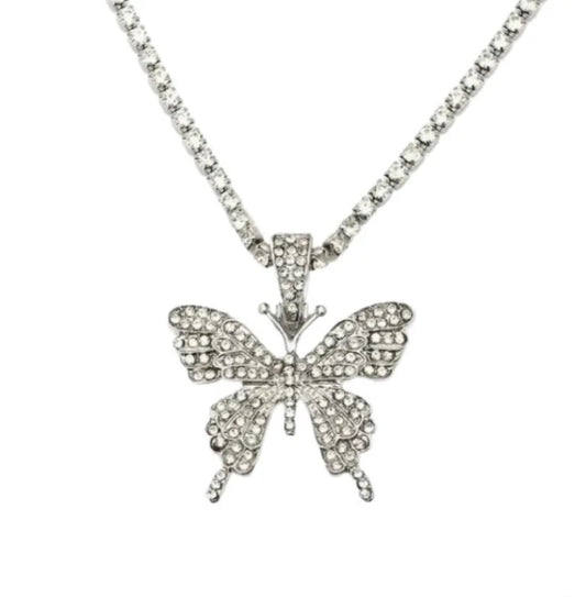 Necklace butterfly silver